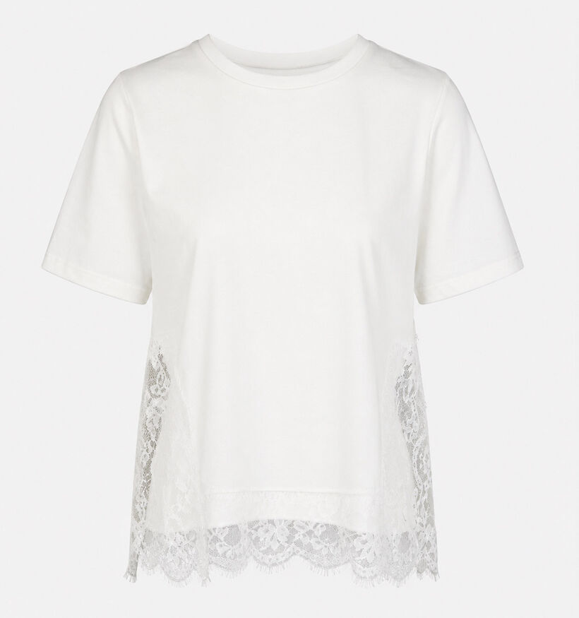 Vila Vigdis Witte T-shirt met Kant voor dames (382049)