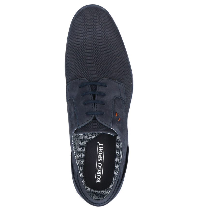 Borgo Sport Blauwe Veterschoenen in nubuck (265949)