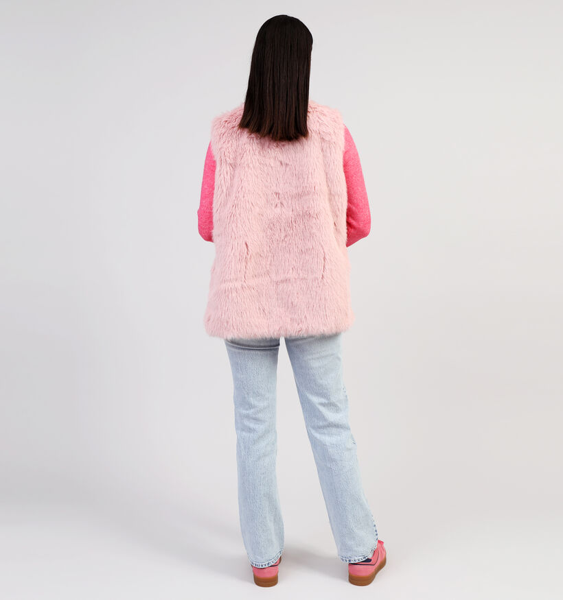 Dolce C. Roze Fluffy Bodywarmer voor dames (358488)