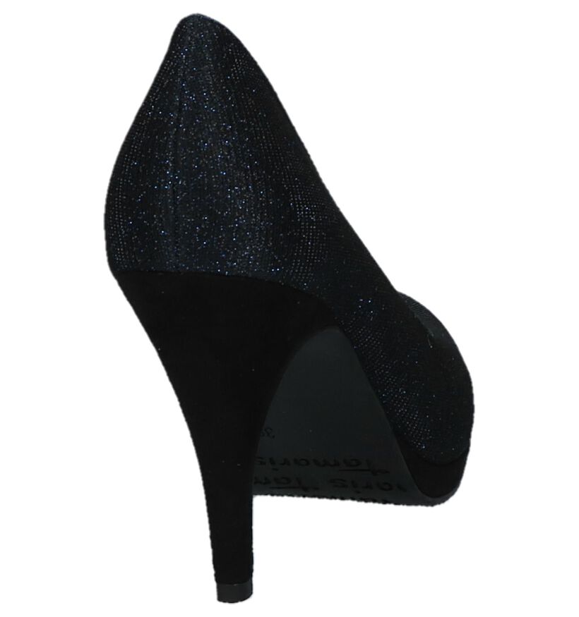 Donkerblauwe Tamaris Glitter Pumps in stof (222157)