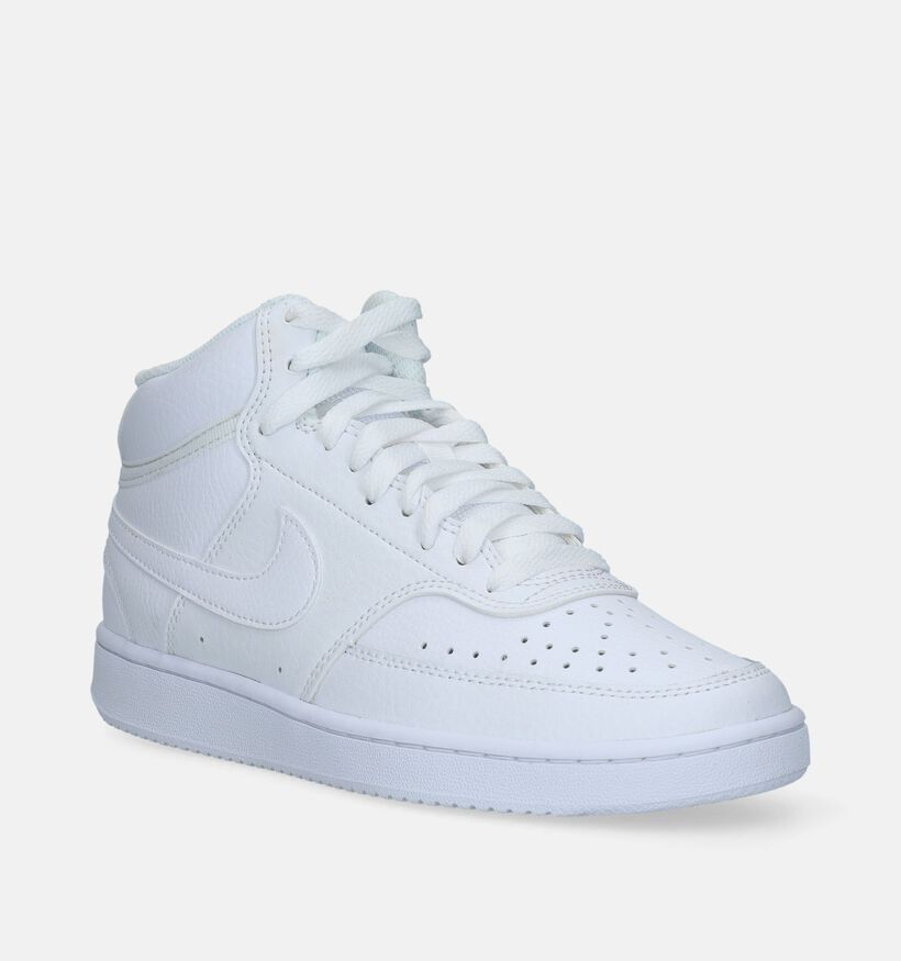 Nike Court Vision Mid Baskets en Blanc pour femmes (339830)