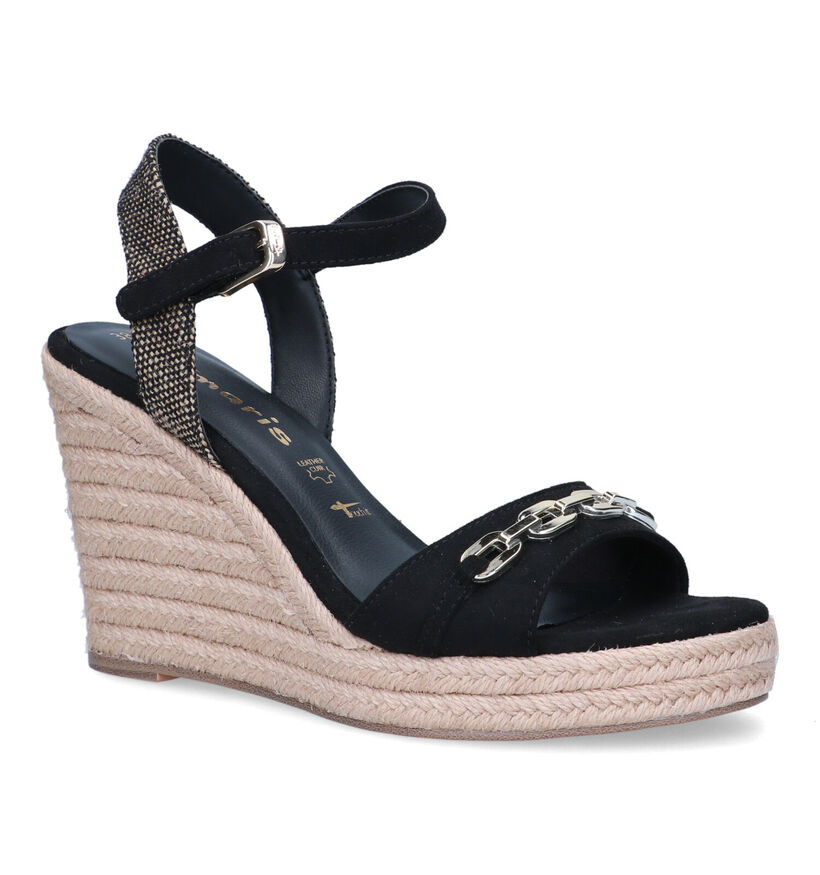 Tamaris Zwarte Sandalen met sleehak voor dames (322422)