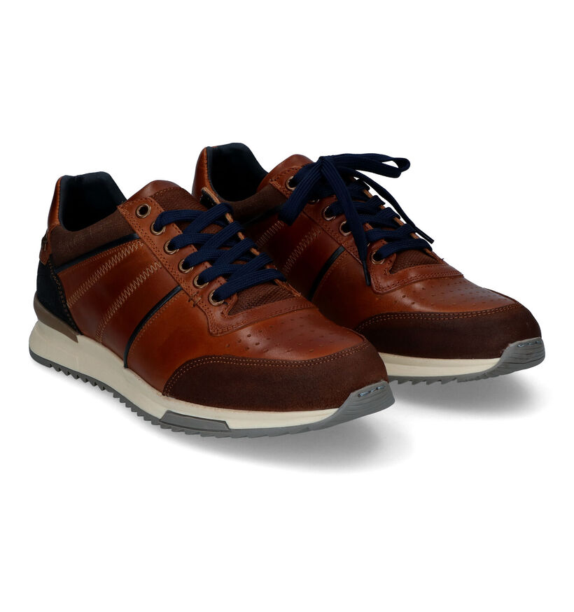 Bullboxer Chaussures à lacets en Cognac pour hommes (324232) - pour semelles orthopédiques