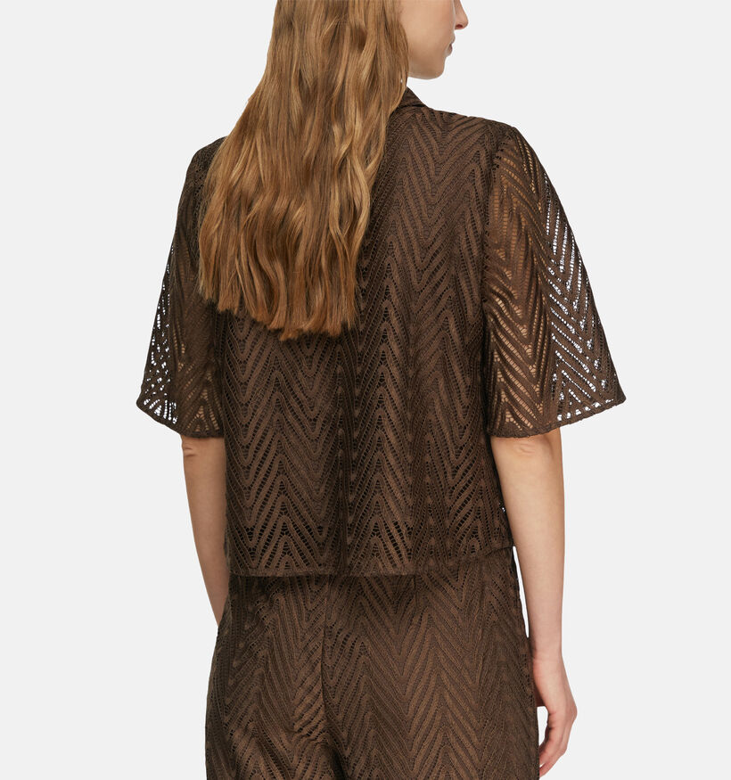 comma Donkerbruin Hemd met Korte Mouwen voor dames (373150)