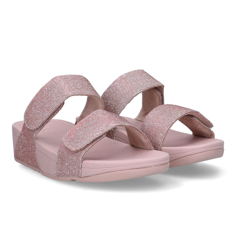 FitFlop Lulu Adjustable Shimmerlux Rose Gold Slippers voor dames (320474)