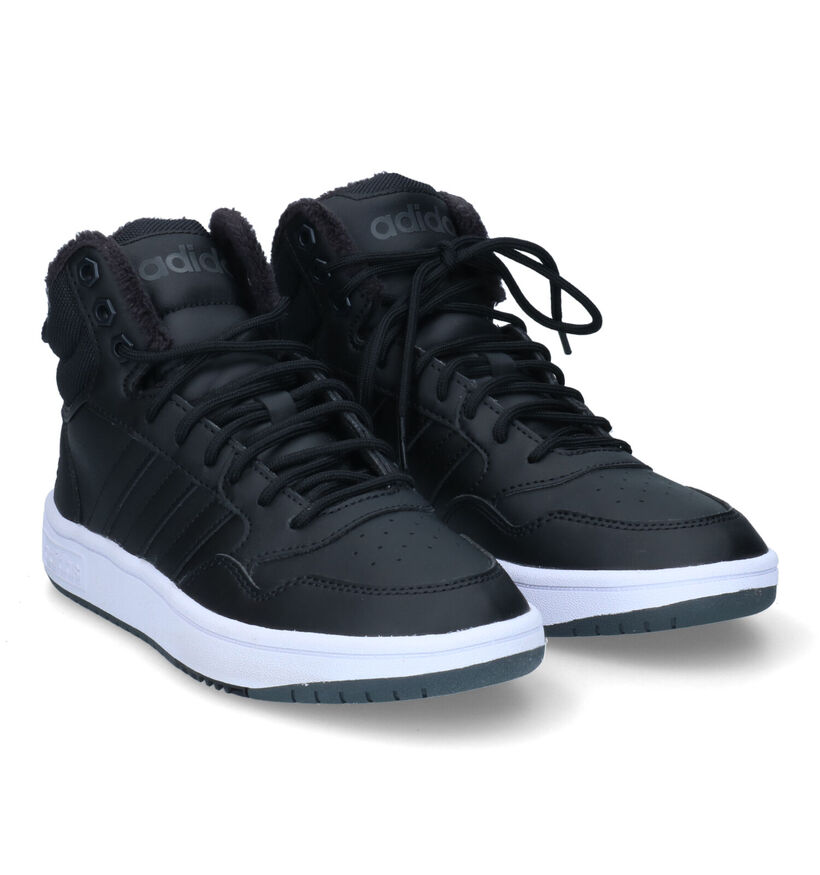 adidas Hoops 3.0 Mid Zwarte Sneakers voor dames (316561) - geschikt voor steunzolen