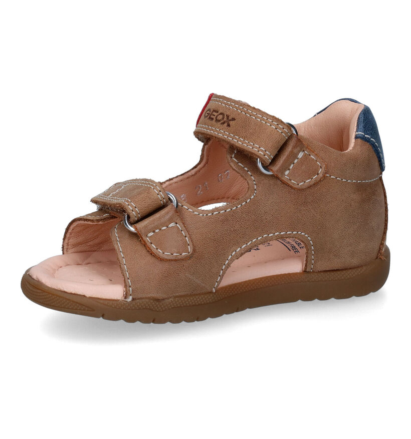 Geox Macchia Sandales en Bleu en cuir (311036)