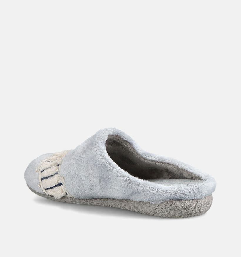 Milo & Mila Beret Dog Pantoufles en Gris pour filles (381129) - pour semelles orthop&eacute;diques