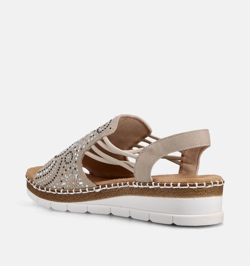 Rieker Antistress Sandales compens&eacute;es en Rose pour femmes (370387)