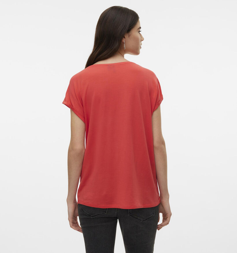 Vero Moda Ava T-shirt basic en Rouge pour femmes (337264)