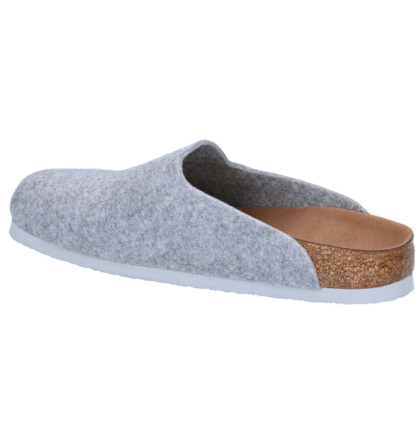 Birkenstock Amsterdam Vegan Grijze Pantoffels in stof (294812)