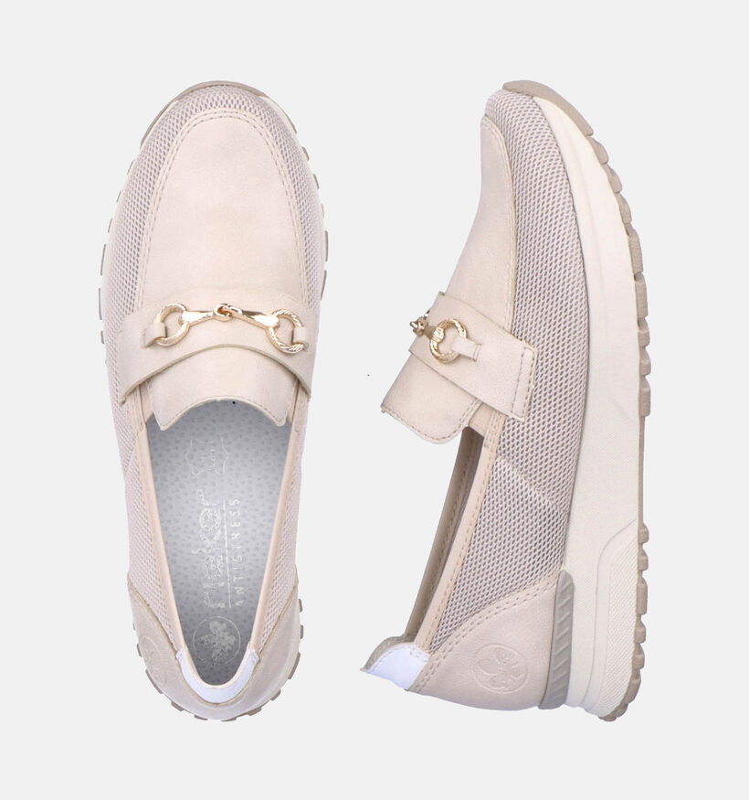 Rieker Beige Instappers voor dames (351231) - geschikt voor steunzolen