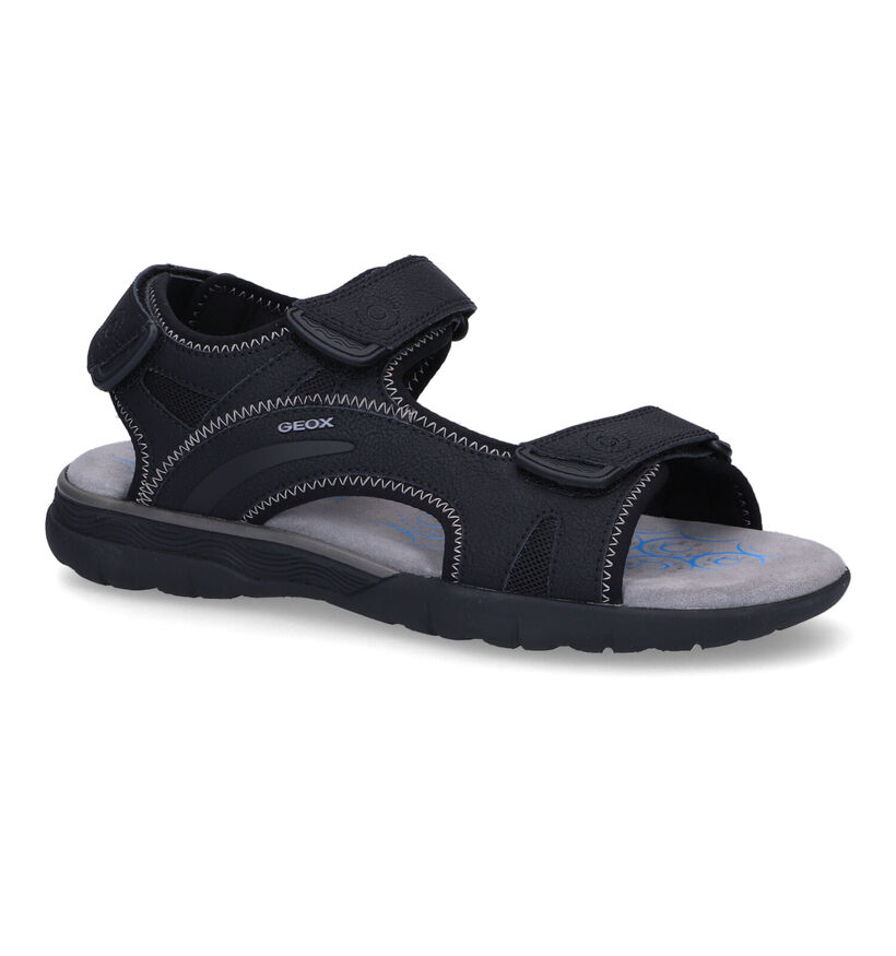 Geox Spherica Zwarte Sandalen in kunstleer (312920)