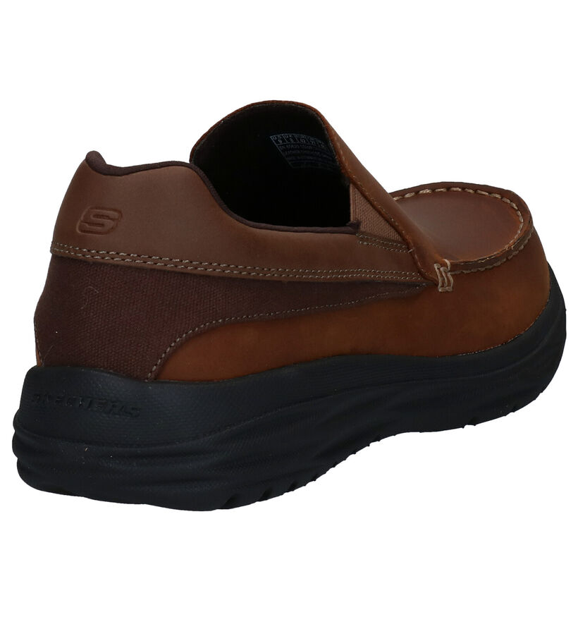 Skechers Chaussures slip-on en Brun clair en nubuck (277909)