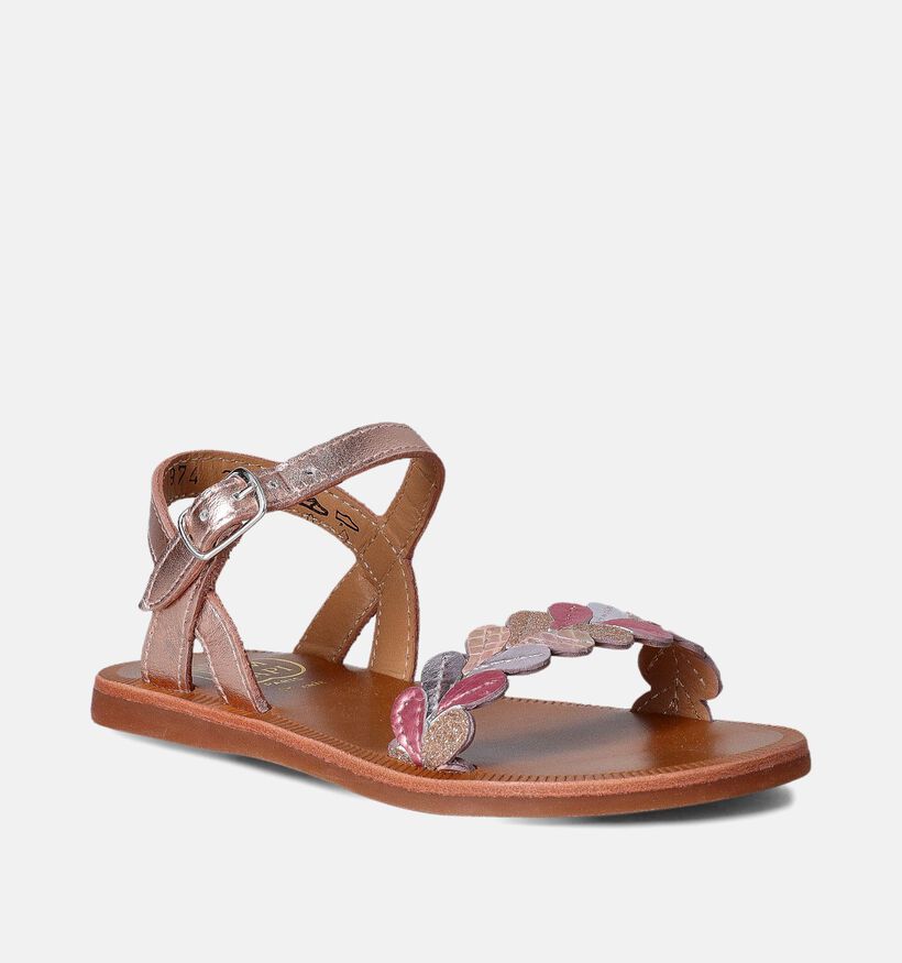 Pom d'Api Plagette Ferns Sandales en Rose pour filles (354605)