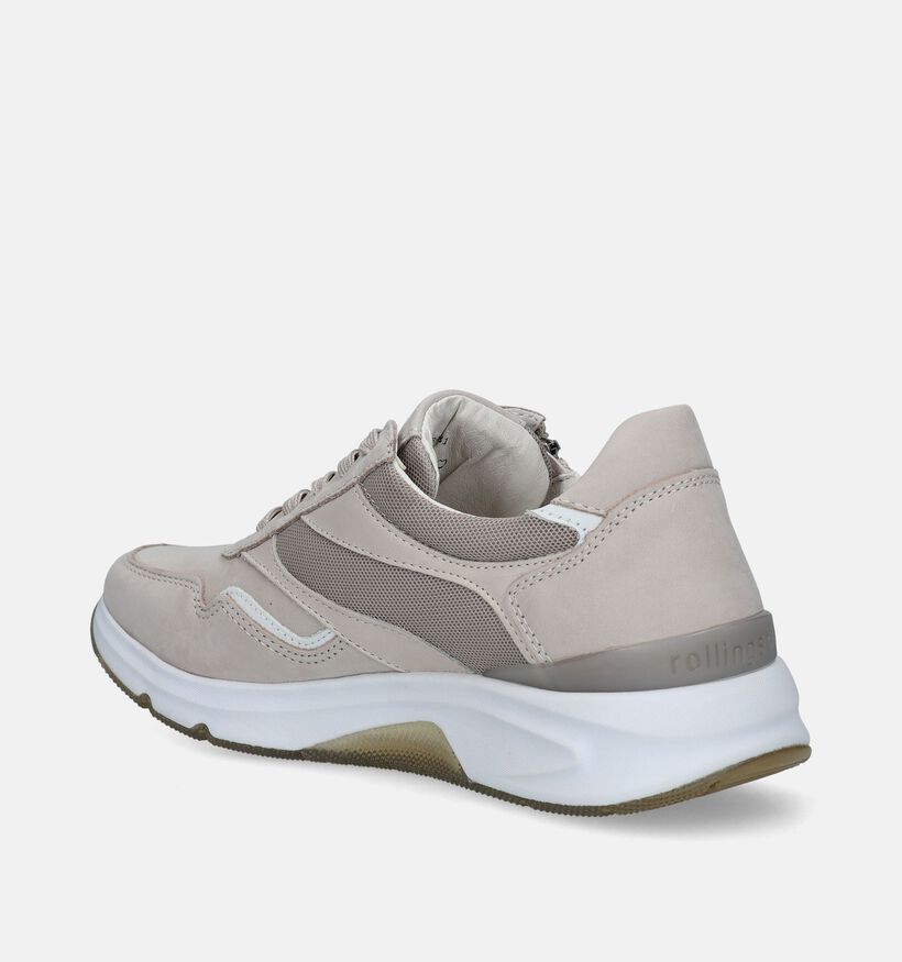 Gabor Rollingsoft Beige Sneakers voor dames (336170) - geschikt voor steunzolen