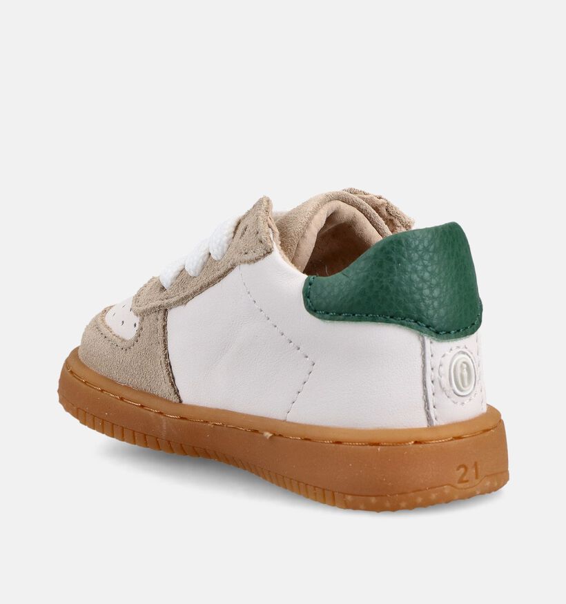 Shoesme Witte/Groene Babysneakers voor meisjes, jongens (372290) - geschikt voor steunzolen