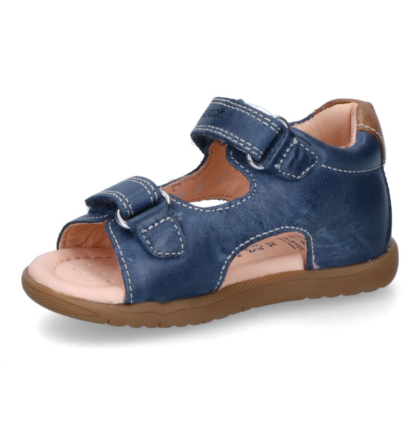 Geox Macchia Sandales en Bleu en cuir (311036)