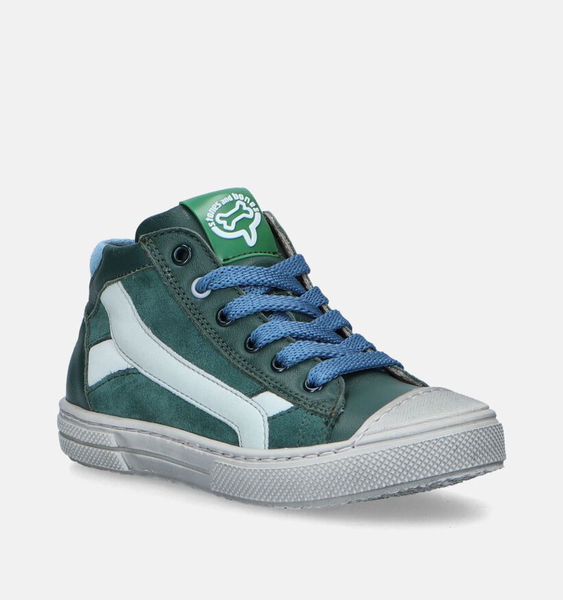 STONES and BONES Raspo Bottines en Vert pour garçons (345757) - pour semelles orthopédiques