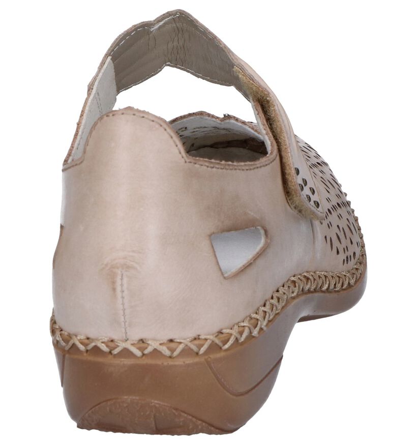 Rieker Chaussures slip-on en Beige en cuir (247936)