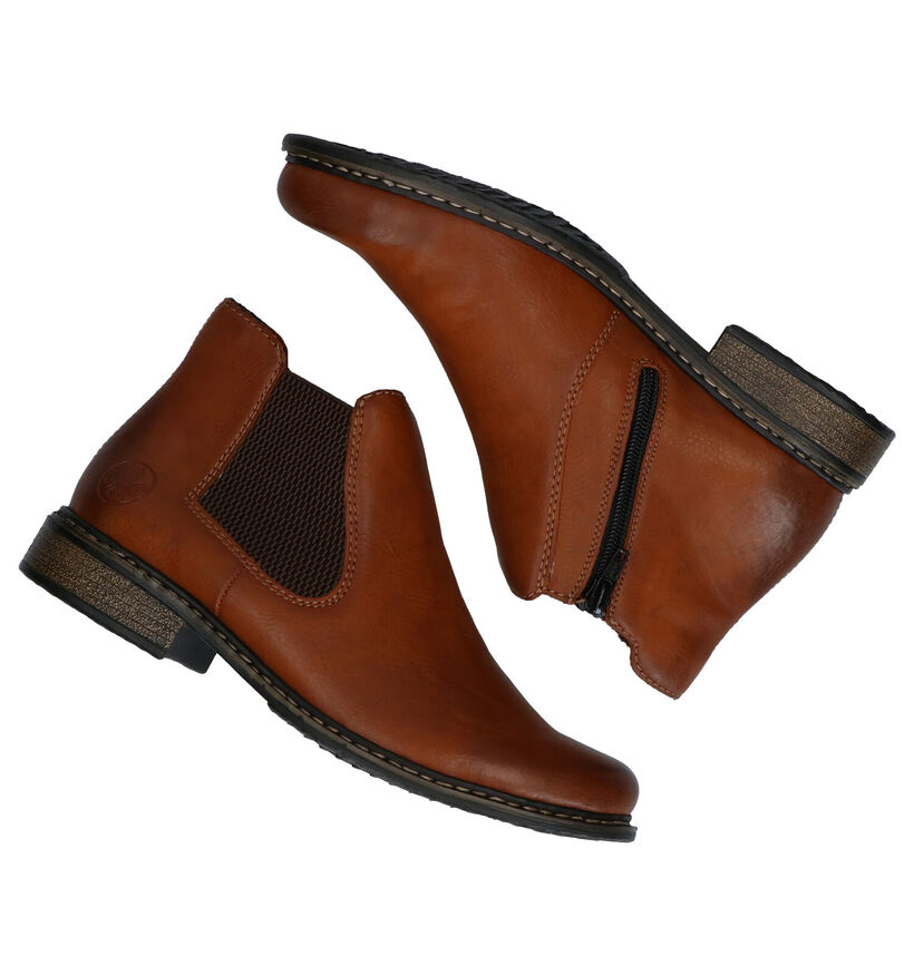 Rieker Bottines plates en Cognac en simili cuir (299386)