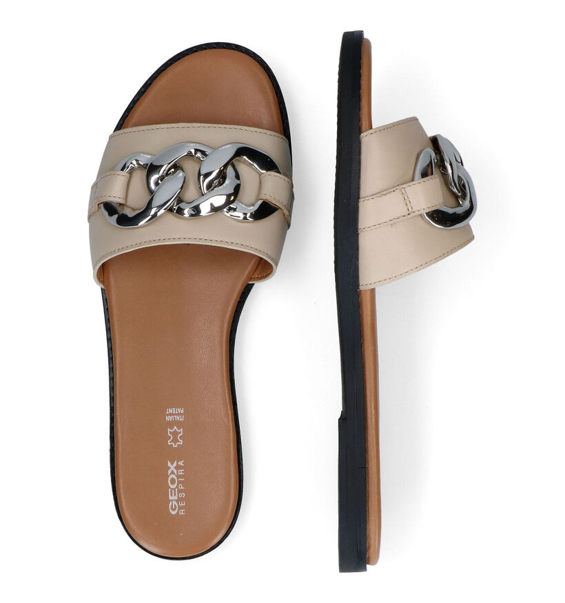 Geox Naileen Rode Slippers in leer (311598)