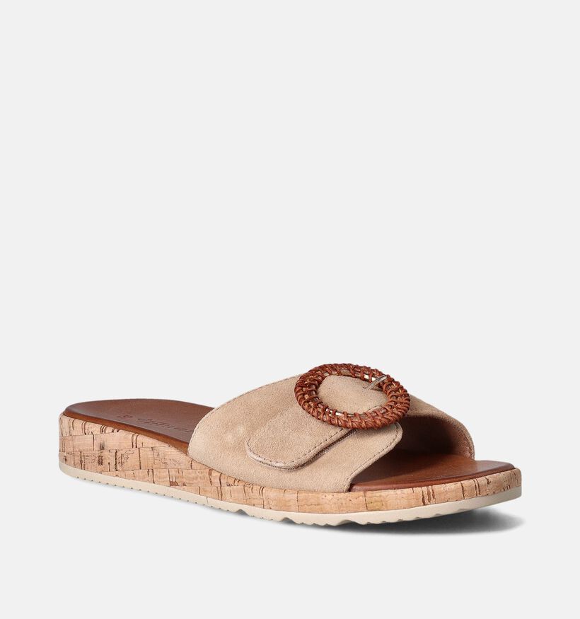 Tamaris Nu-pieds plates en Camel pour femmes (354325)