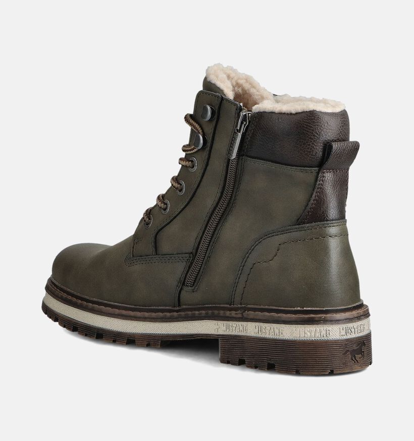 Mustang Boots à lacets en Vert kaki Mustang Boots à lacets en Vert kaki pour hommes (364216)