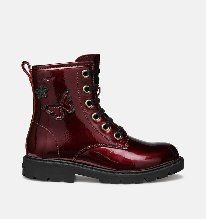 Geox Shaylax Boots &agrave; lacets en Bordeaux pour filles (376264) - pour semelles orthop&eacute;diques