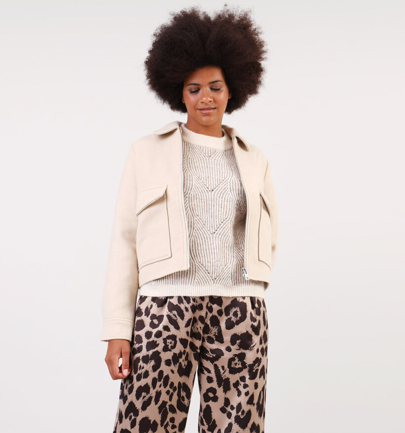 Minus Freja Beige Korte vest voor dames (348256)