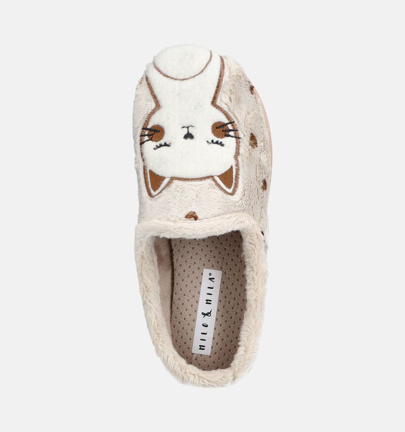 Milo & Mila Cats Beige Pantoffels voor meisjes (381136) - geschikt voor steunzolen
