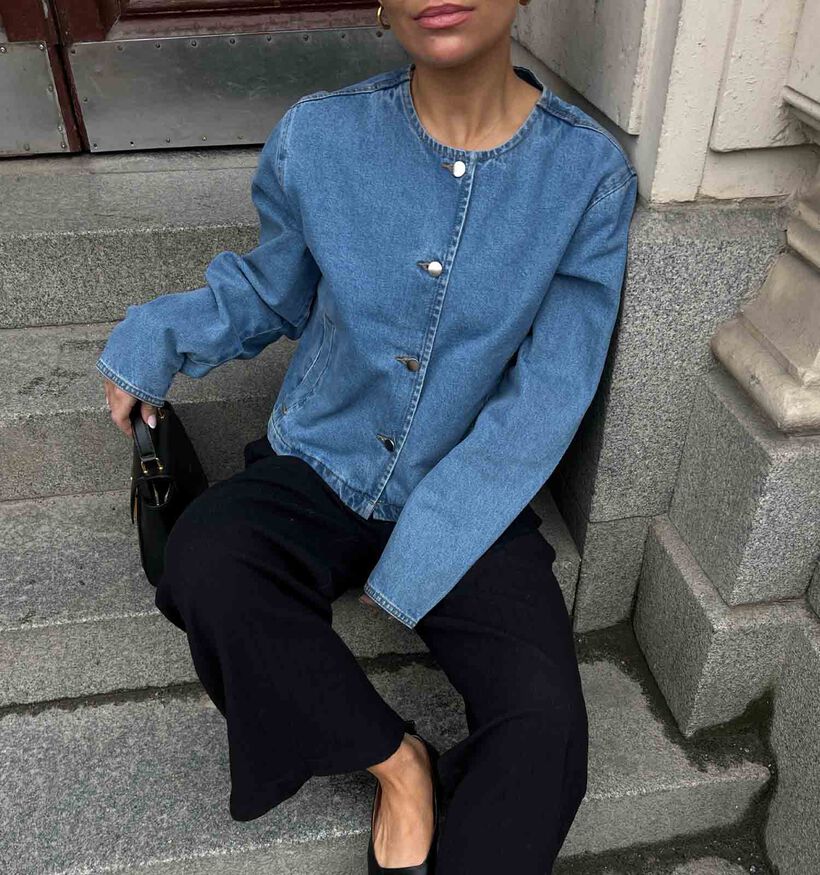 Vila Reba Veste en jeans en Bleu pour femmes (351736)