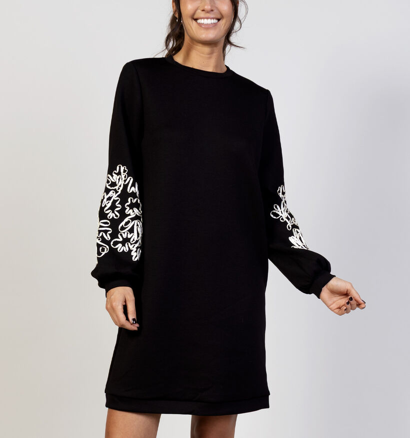 Vila Siffi Embellished Zwarte Sweaterjurk voor dames (365588)