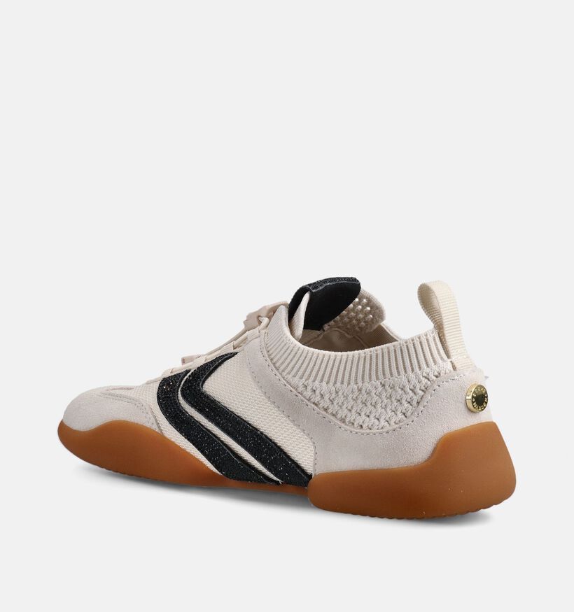 Steve Madden Biscotti Baskets en Ecru/Noir pour femmes (372083) - pour semelles orthop&eacute;diques