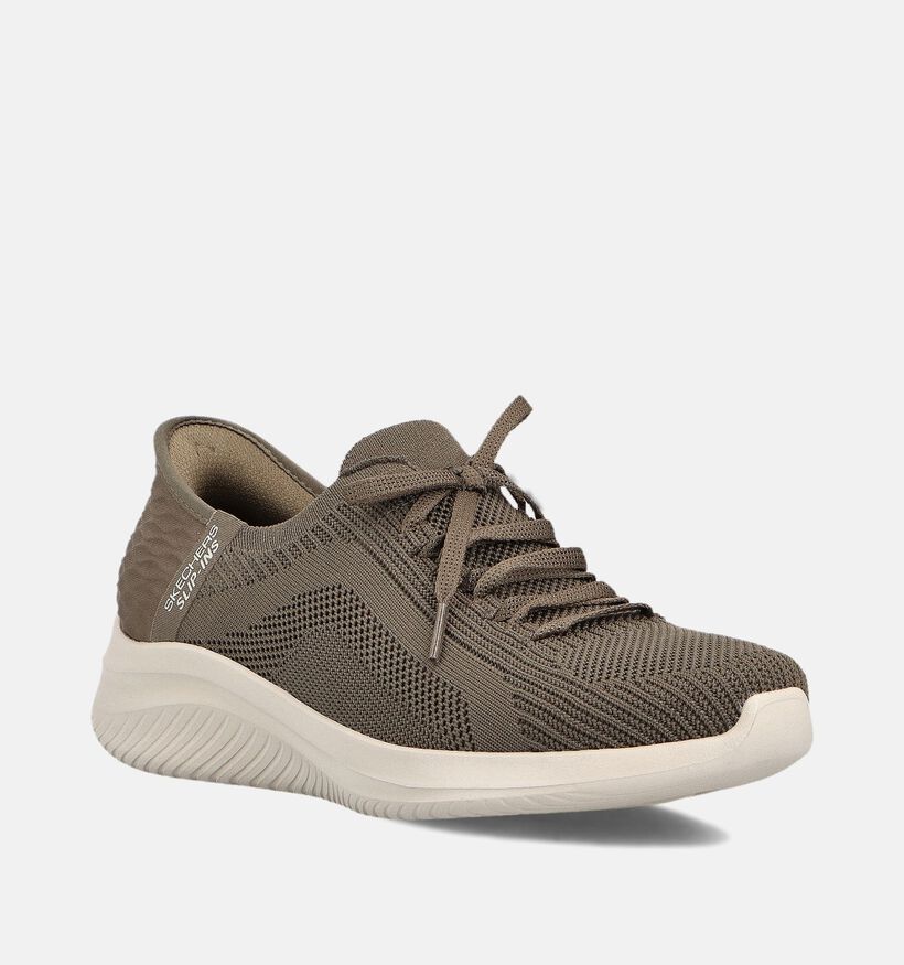 Skechers Ultra Flex 3.0 Brilliant Path Sneakers Kaki voor dames (359712)