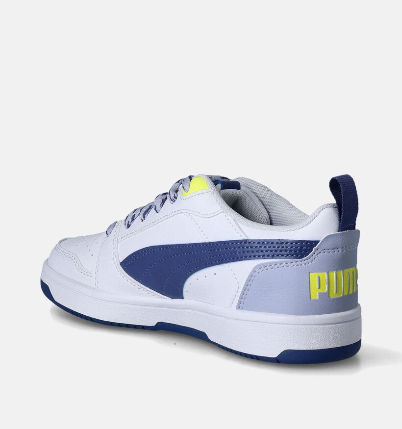 Puma Rebound V6 Lo Flying Baskets en Bleu pour filles, garçons (350379) - pour semelles orthopédiques