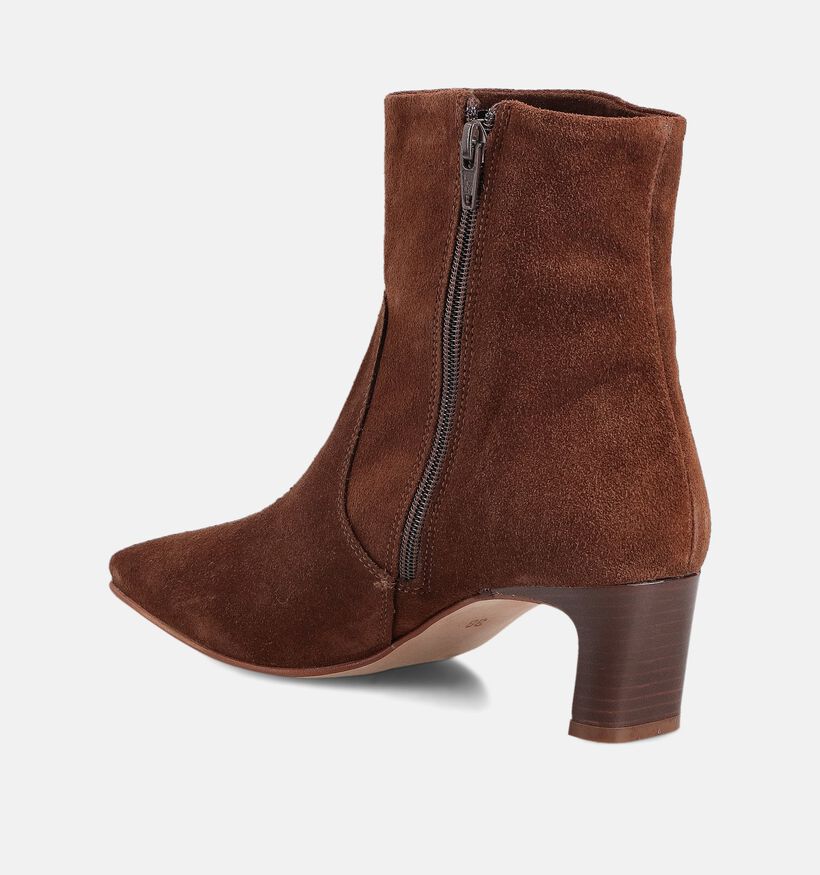 Laurent David Donkerbruine Enkellaarzen Laurent David Donkerbruine Enkellaarzen voor dames (365122)