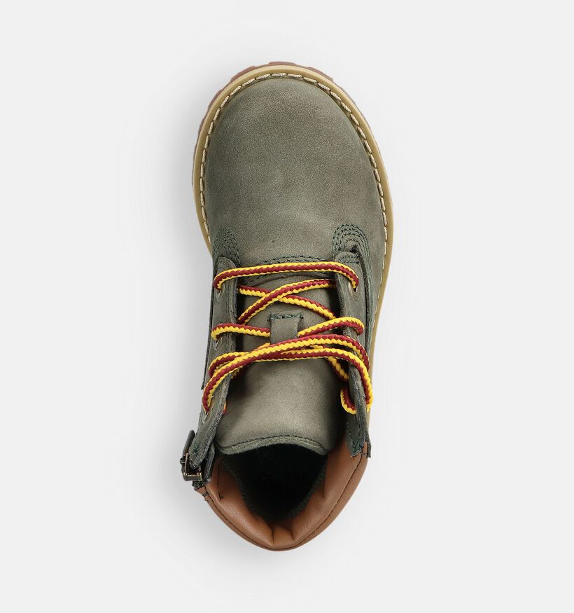Timberland Pokey Pine Boots &agrave; lacets en Vert kaki pour gar&ccedil;ons, filles (377381)