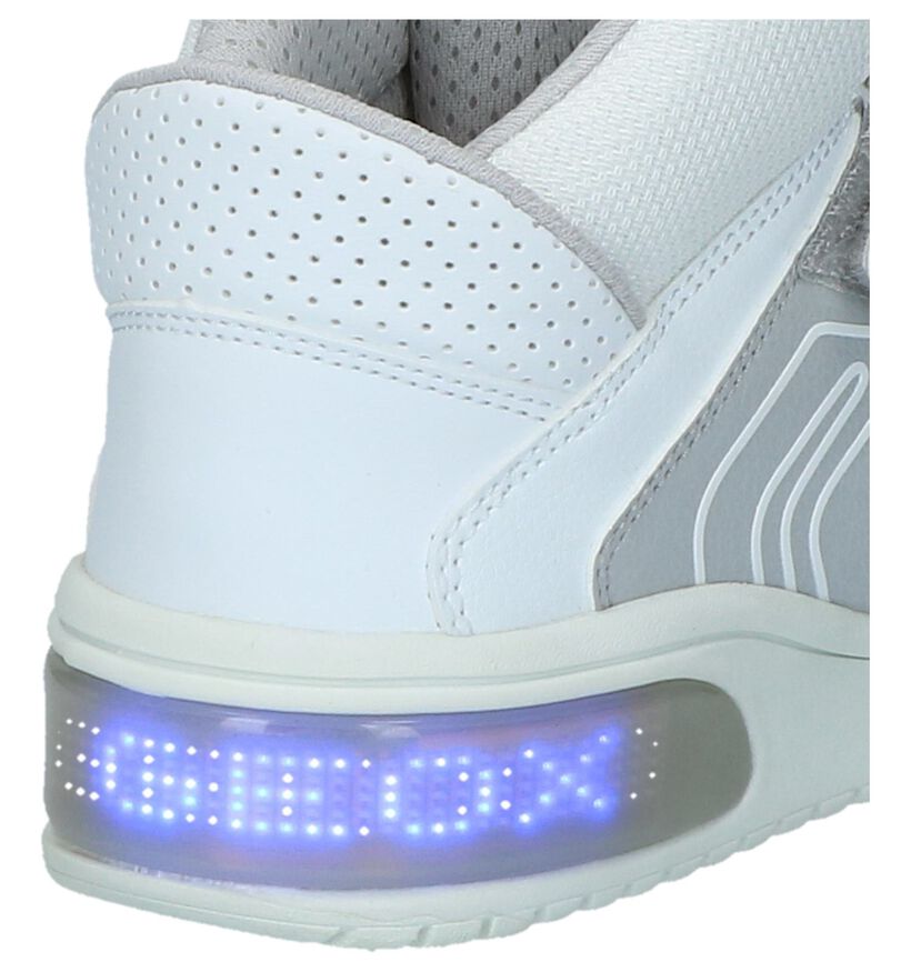 Geox Witte Hoge Sneakers met Lichtjes in stof (223185)