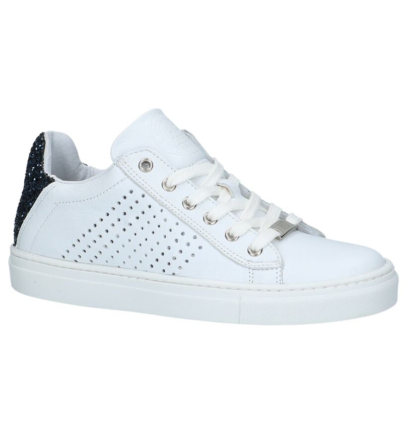 Witte Sneakers met Blauwe Glitters Hampton Bays in leer (213235)