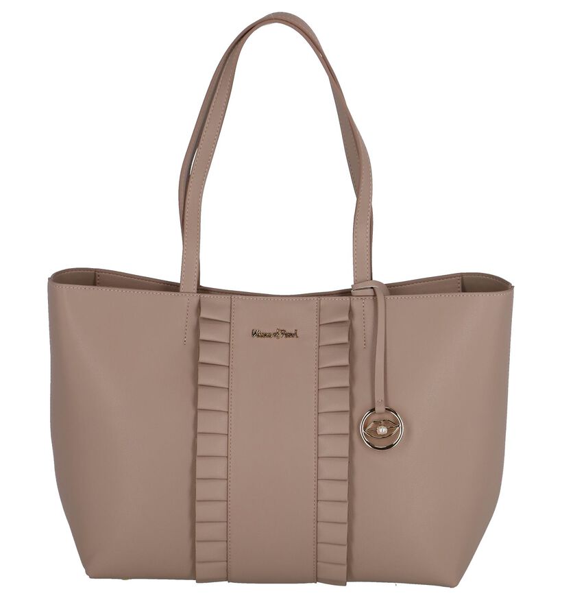 Donkerbeige Shopper Tas Kisses of Pearl in kunstleer (248239)