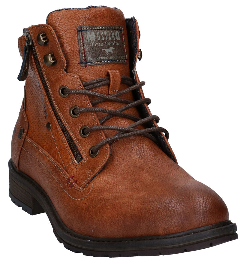 Mustang Cognac Boots in kunstleer (313557)