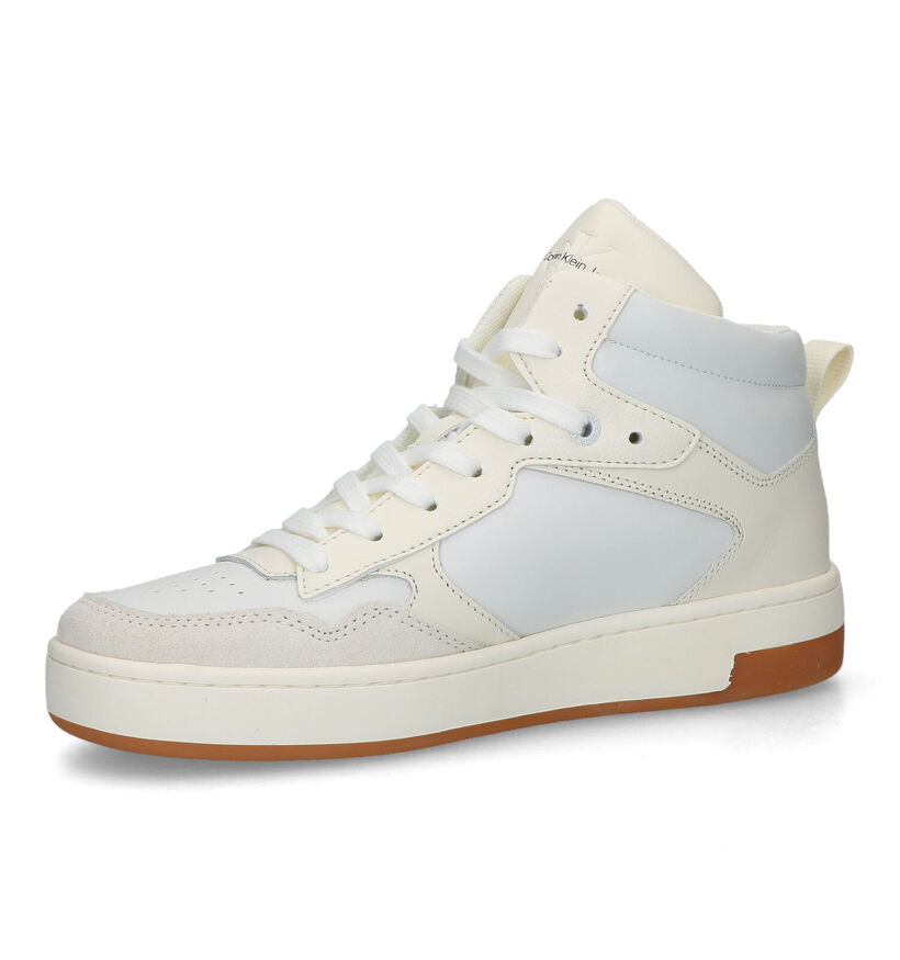 Calvin Klein Cupsole Mid Witte Sneakers in daim (318621)