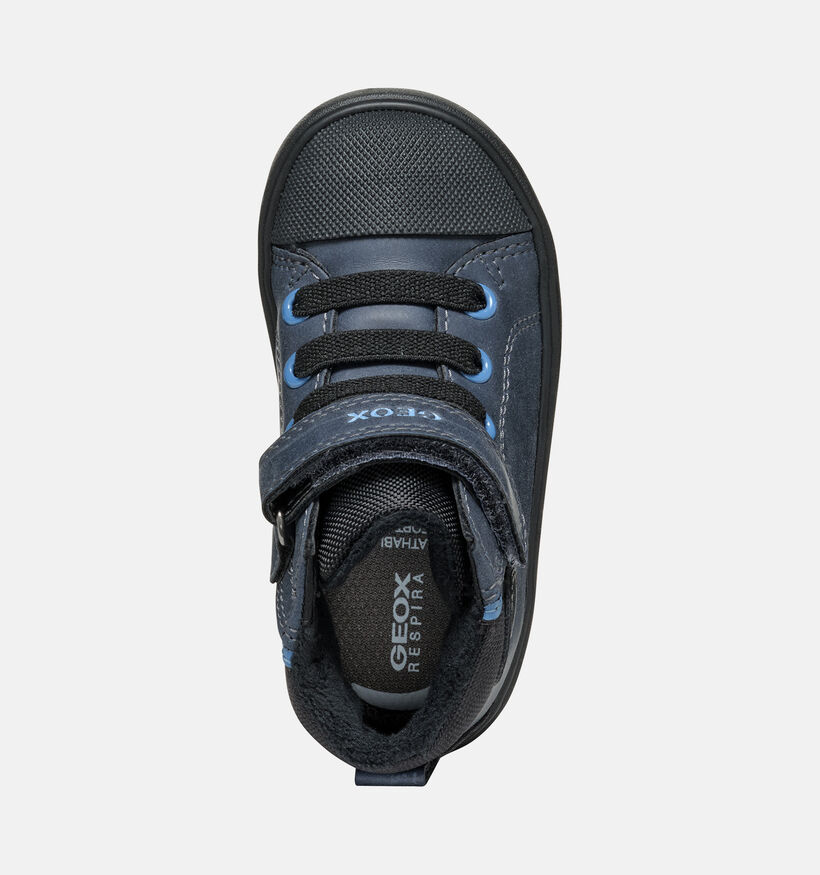 Geox Gisli Boy Baskets montantes en Bleu fonc&eacute; pour gar&ccedil;ons (377709) - pour semelles orthop&eacute;diques
