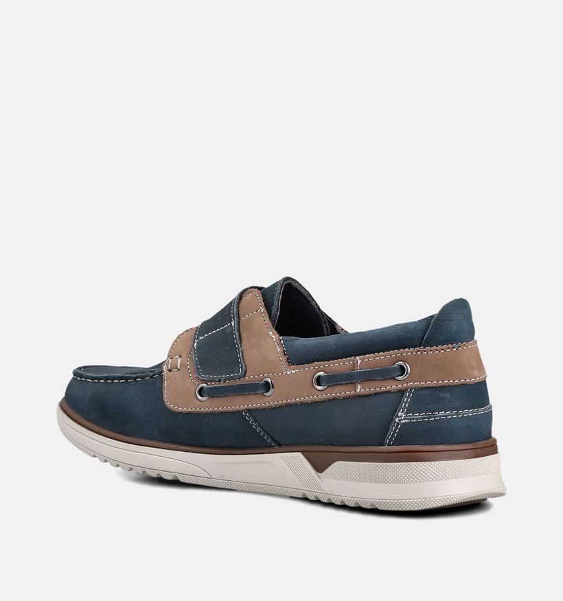 Dozo Logan Chaussures bateau en Bleu fonc&eacute;/Marron pour hommes (373336) - pour semelles orthop&eacute;diques