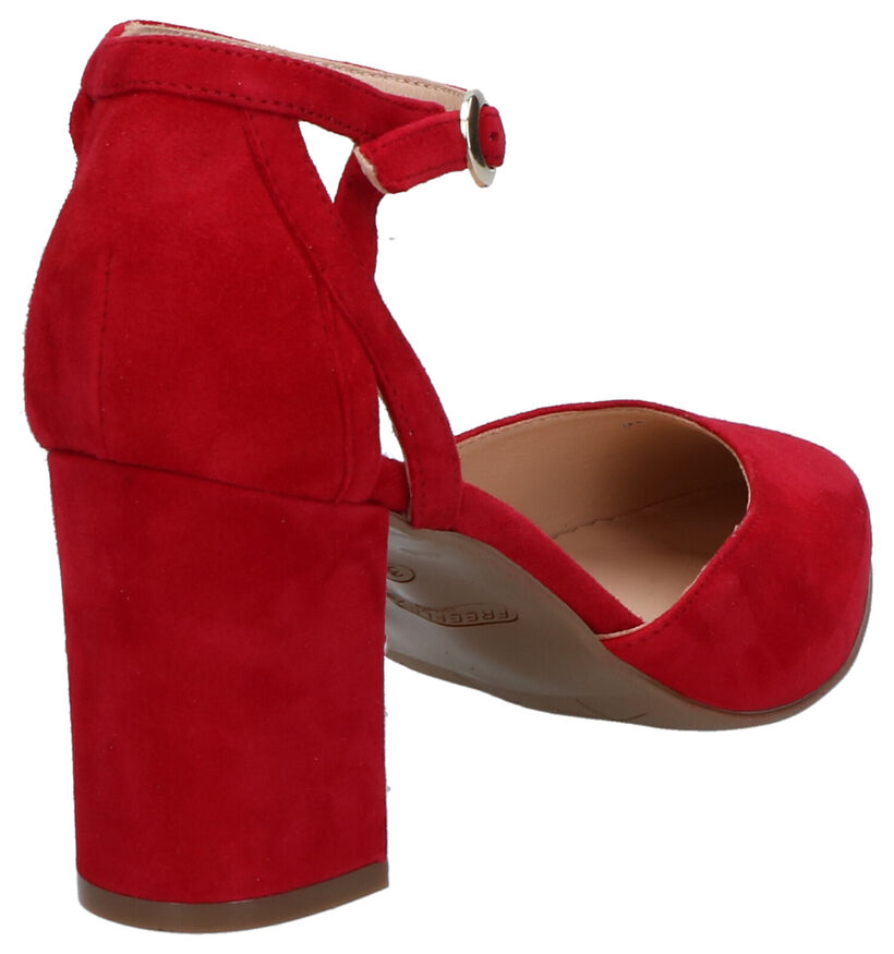 Gosh Escarpins à bride en Rouge foncé en nubuck (266127)