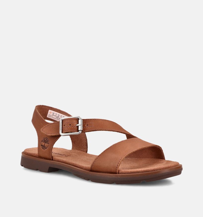 Timberland Calista Bay Backstrap Sandales plates en Cognac pour femmes (369106)