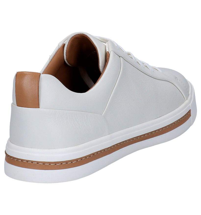 Clarks Un Maui Lace Witte Veterschoenen in leer (304505)