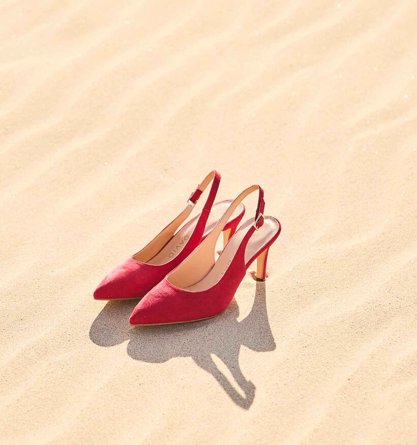 Laurent David Rode Slingback pumps voor dames (357625)