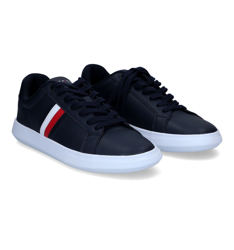 Tommy Hilfiger Corporate Blauwe Sneakers in leer (314272)